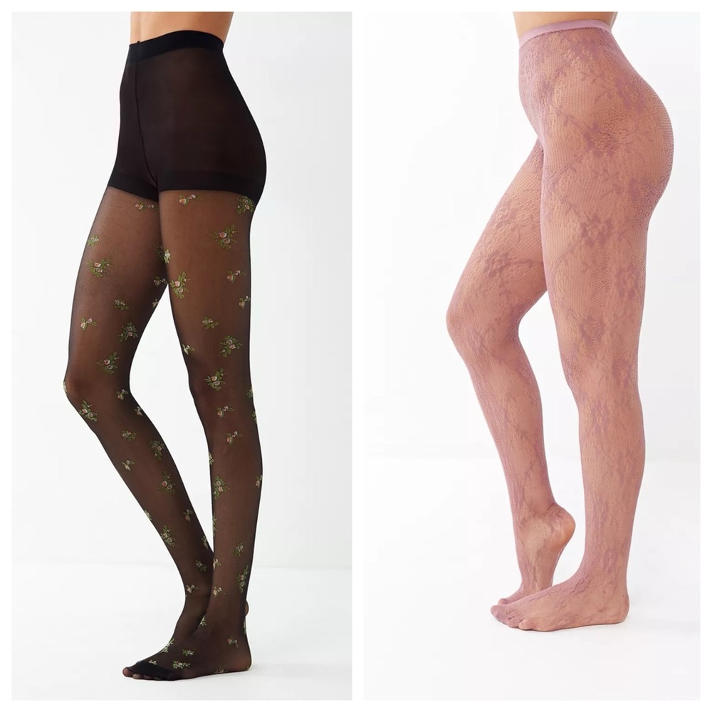OUT FROM UNDER 2 PACK FASHION TIGHTS- NEW IN BOX SIZE M/L